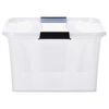 vidaXL Bo&icirc;tes de rangement avec couvercles 5 pcs Transparent 32 L