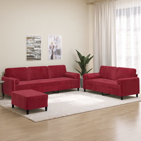 vidaXL Ensemble de canap&eacute;s 3 pcs coussins d&eacute;coratifs et coussins