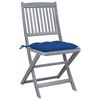 vidaXL Chaises pliables d'ext&eacute;rieur lot de 4 et coussins Bois d'acacia