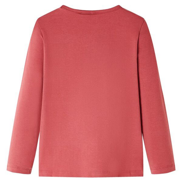 T-shirt pour enfants &agrave; manches longues rose br&ucirc;l&eacute; 140