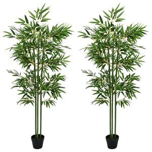 vidaXL Arbre en Bambou Artificiel 2 pi&egrave;ces Vert 45 x 18 x 175 cm