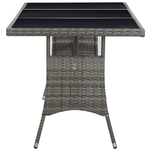 vidaXL Table de jardin Gris 170x80x74 cm R&eacute;sine tress&eacute;e