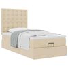 vidaXL Cadre de lit ottoman avec matelas cr&egrave;me 80x200 cm tissu