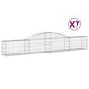 vidaXL Paniers &agrave; gabions arqu&eacute;s 7 pcs 300x30x40/60 cm fer galvanis&eacute;
