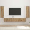 vidaXL Ensemble de meuble TV mural Montage mural 4 pcs Ch&ecirc;ne artisanal
