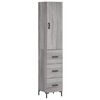 vidaXL Buffet haut Sonoma gris 34,5x34x180 cm Bois d'ing&eacute;nierie