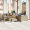 vidaXL Ensemble de canap&eacute; de jardin 13 pcs Beige polyrotin