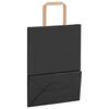 vidaXL Sacs en papier 250 pcs avec poign&eacute;es noir 21x11x28 cm