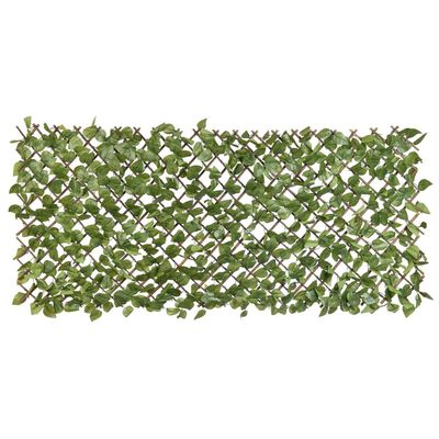 Nature Treillis de jardin avec feuilles vertes de laurier 90x180 cm
