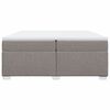 vidaXL Sommier &agrave; lattes de lit avec matelas Taupe 200x200 cm Tissu