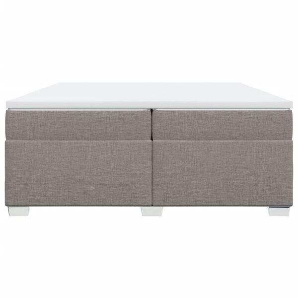 vidaXL Sommier &agrave; lattes de lit avec matelas Taupe 200x200 cm Tissu