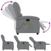 vidaXL Fauteuil de massage inclinable Gris clair Tissu