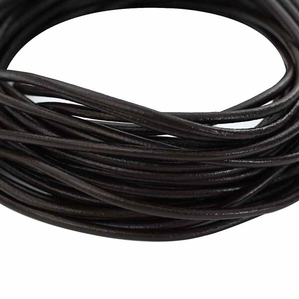 vidaXL Corde en Cuir Marron fonc&eacute; &Oslash;3 mm x 5 m Cuir