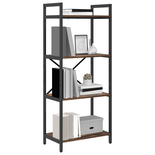 vidaXL &Eacute;tag&egrave;re Ch&ecirc;ne fum&eacute; 56 x 34 x 133,5 cm Bois d'ing&eacute;nierie