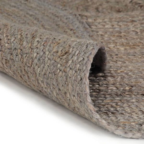 vidaXL Tapis fait &agrave; la main Jute Rond 90 cm Gris