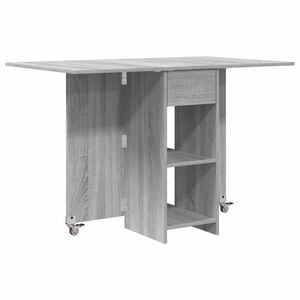 vidaXL Table &agrave; d&icirc;ner 115 x 70 x 75 cm Bois d'ing&eacute;nierie Sonoma gris