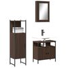 vidaXL Ensemble de meubles de salle de bain 3 pcs Ch&ecirc;ne marron