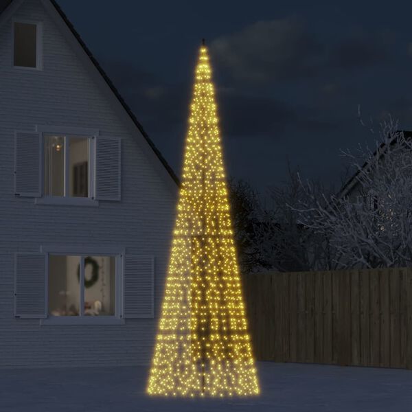 vidaXL Sapin de No&euml;l LED sur m&acirc;t, 1534 LED blanc chaud, 500 cm