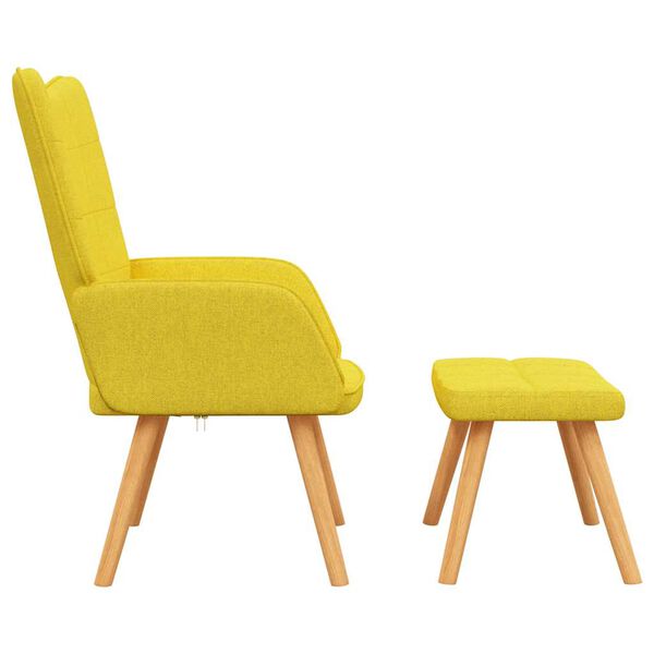 vidaXL Chaise de relaxation avec tabouret Jaune moutarde Tissu