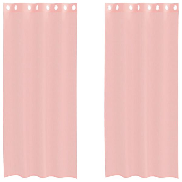 vidaXL Rideaux en voile avec &oelig;illets 2 pcs rose 140x245 cm