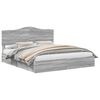 vidaXL Lit de Rangement Gris Sonoma 200 x 200 cm Bois d'ing&eacute;nierie