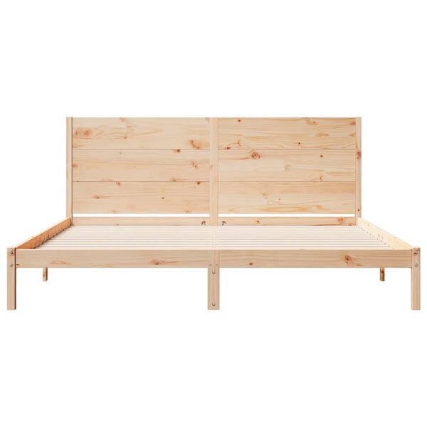 vidaXL Cadre de lit extra long sans matelas 200x210 cm bois massif