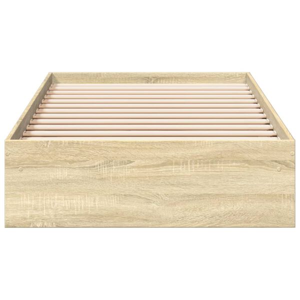 vidaXL Cadre de lit avec tiroirs sans matelas chêne sonoma 90x190 cm