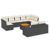 vidaXL Salon de jardin 10 pcs avec coussins noir r&eacute;sine tress&eacute;e