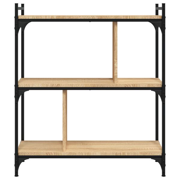 vidaXL Biblioth&egrave;que 3 niveaux ch&ecirc;ne sonoma 76x32x88 cm