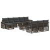 vidaXL Ensemble de canap&eacute; de jardin 11 pc Gris et Gris fonc&eacute; polyrotin