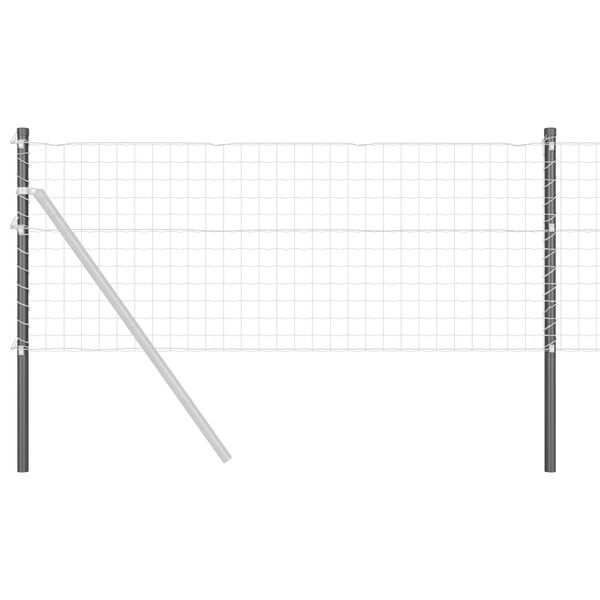 vidaXL Poteau de cl&ocirc;ture. 2 pcs Gris 120 cm Acier peint par poudre