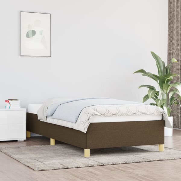 vidaXL Cadre de lit sans matelas marron fonc&eacute; 100x200 cm tissu