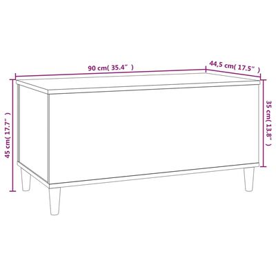 vidaXL Table basse Blanc 90x44,5x45 cm Bois d'ingénierie