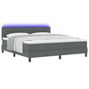 vidaXL Lit &agrave; ressorts avec matelas Gris fonc&eacute; 180 x 200 cm tissu