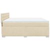 vidaXL Sommier &agrave; lattes de lit avec matelas Cr&egrave;me 200x200 cm Tissu
