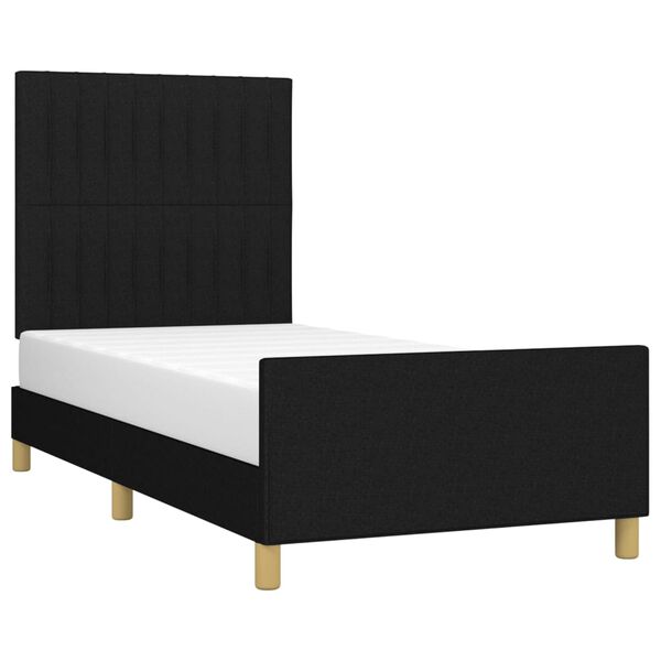 vidaXL Cadre de lit sans matelas noir 90x190 cm tissu