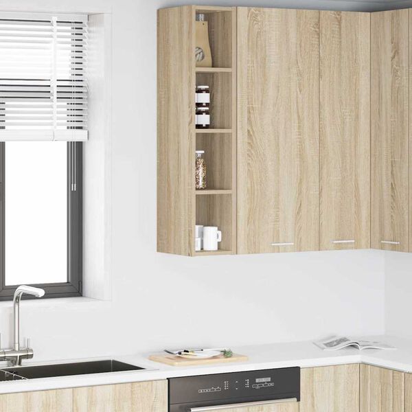 vidaXL Armoire suspendue avec stockage Ch&ecirc;ne Sonoma 20 x 29,5 x 100 cm