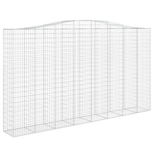 vidaXL Panier de gabions arqu&eacute; 400x50x220/240 cm Fer galvanis&eacute;