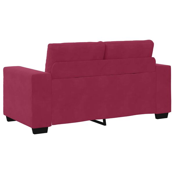 vidaXL | Canapé deux places | avec coussin Rouge bordeaux Velours