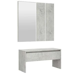 vidaXL Ensemble de meubles de couloir Gris b&eacute;ton Bois d'ing&eacute;nierie