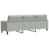 vidaXL Canap&eacute; 3 places avec oreillers gris clair 210 cm velours