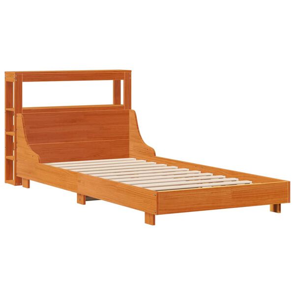 vidaXL Cadre de lit sans matelas cire marron 75x190 cm bois pin massif