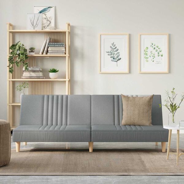 vidaXL Canap&eacute;-lit &agrave; gris clair tissu