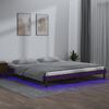 vidaXL Cadre de lit &agrave; LED sans matelas 120x190 cm bois massif