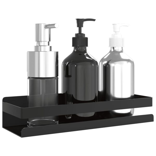 vidaXL Étagère de douche noir mat acier inoxydable 304 brossé