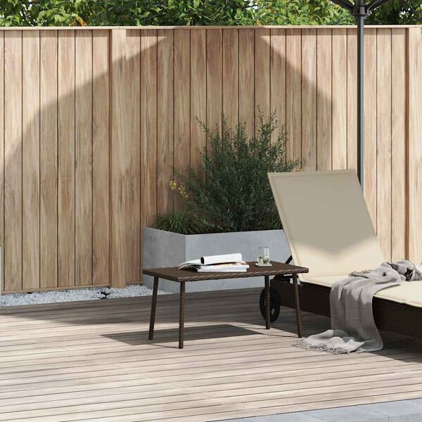 VidaXL Table basse de jardin rectangulaire marron 40x40x37 cm rotin