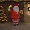 vidaXL D&eacute;coration de No&euml;l Figurine P&egrave;re No&euml;l LED Tissu de luxe 180 cm