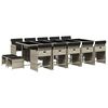 vidaXL Ensemble &agrave; manger de jardin et coussins 15 pcs gris clair rotin