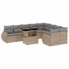 vidaXL Salon de jardin avec coussins 10 pcs beige r&eacute;sine tress&eacute;e