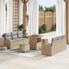 vidaXL Ensemble de canap&eacute; de jardin 9 pcs Beige Poly rotin